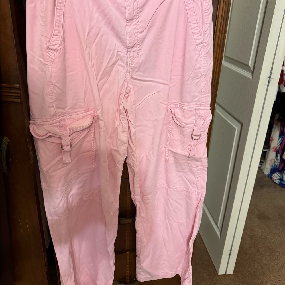 Lucky Brand Pink Cargo Pants Wide Leg